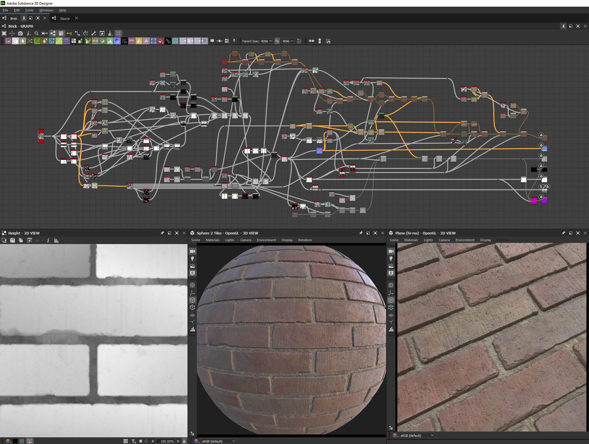 Brick/Stucco Wall Blend: Base Brick Substance Breakdown