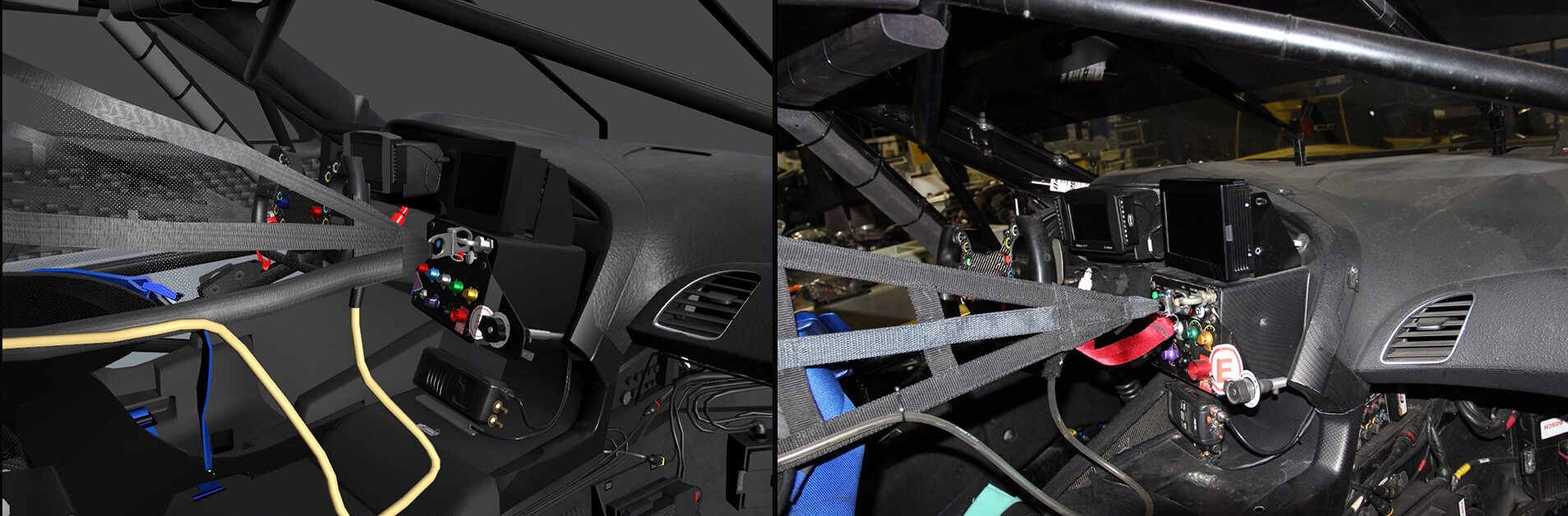 Forza Motorsport 7: Example of matching car interior materials to reference photos.
