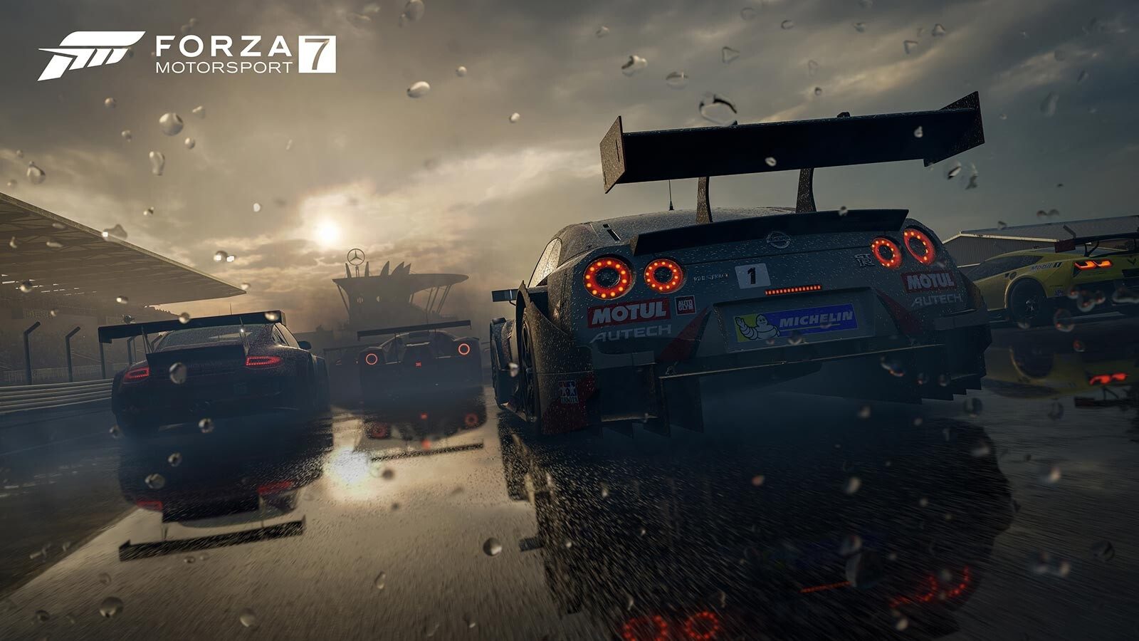 Forza Motorsport 7: Marketing screenshot - shows weather and wetness work driven by the shader.