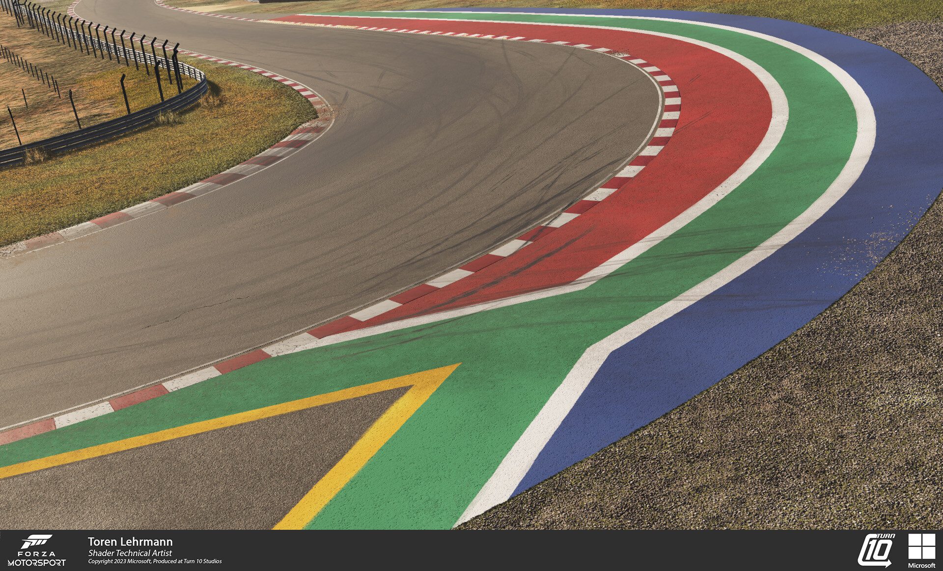 Forza Motorsport - Materials: Kyalami Road inlcuding asphalt and painted asphalt examples.