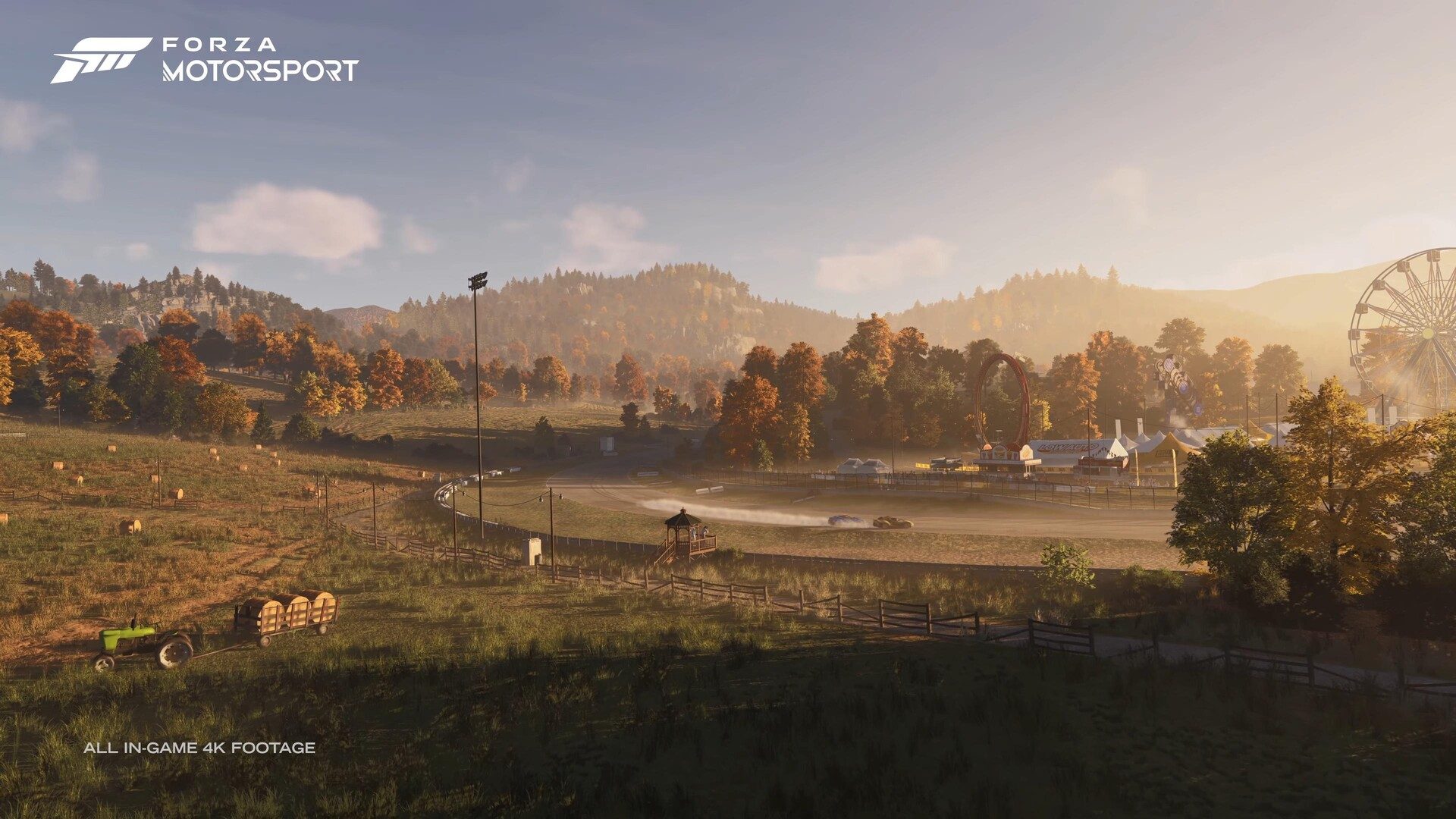 Forza Motorsport - Xbox Showcase 2022: So much collaboration on display in this wide shot of Maple Valley. From main driving surfaces overhauled to 3d trees and new vegetation, to
