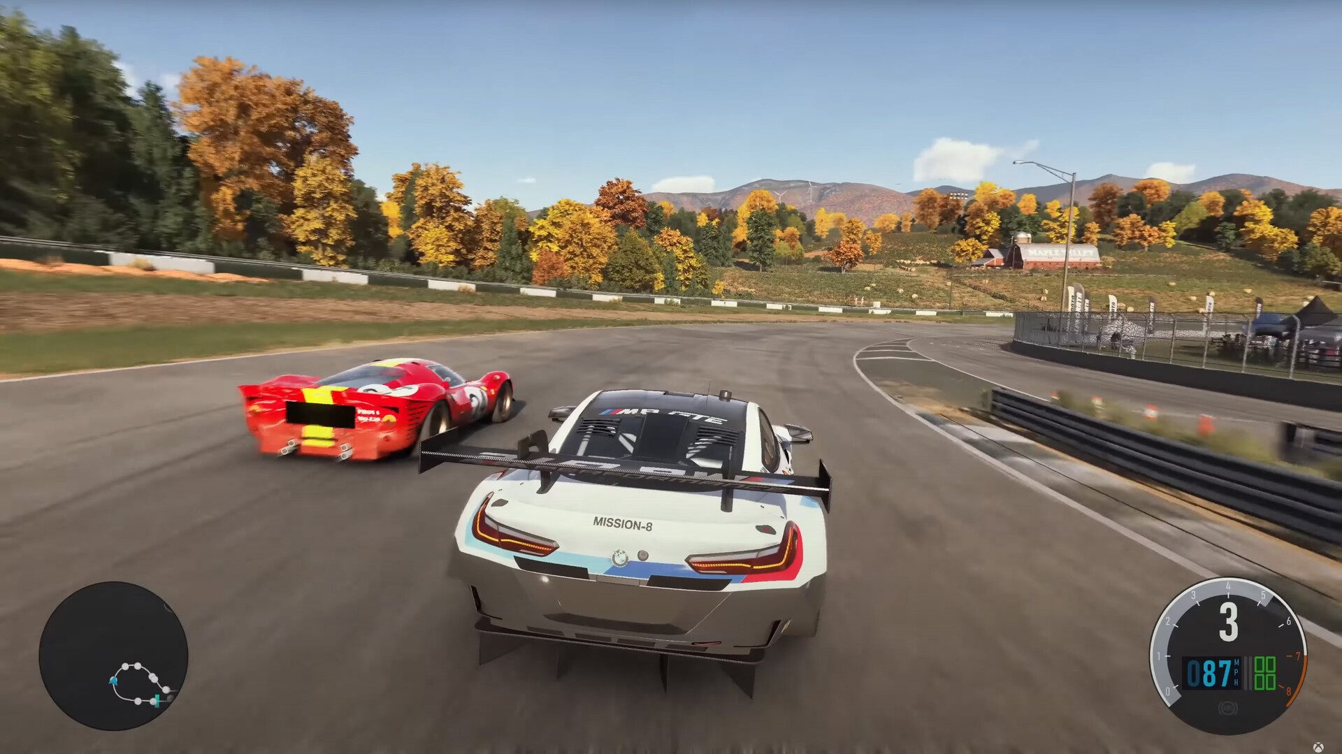 Forza Motorsport - Xbox Showcase 2022: I worked on the distant mountain shader to create low cost but convincing tree clusters from afar.