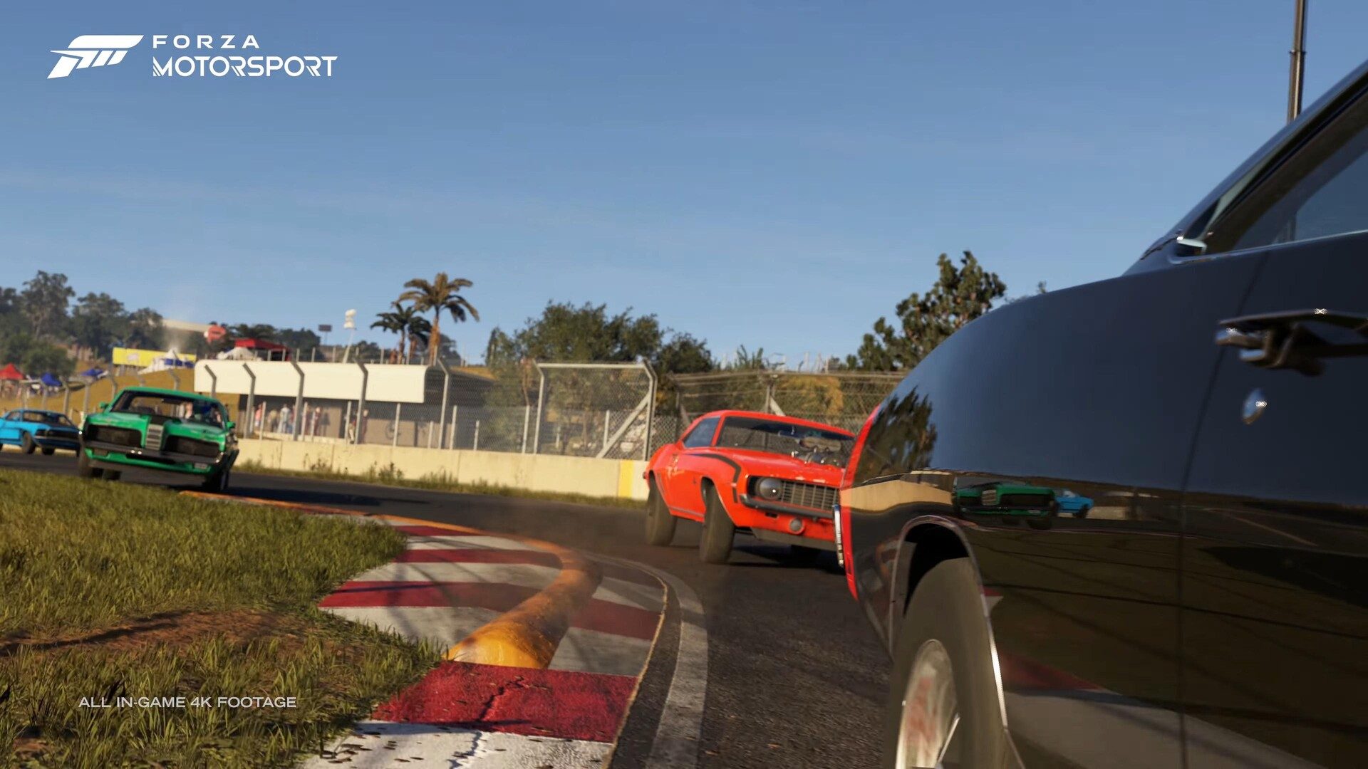 Forza Motorsport - Xbox Showcase 2022: Some racing action in Kyalami, featuring our new road, rumble, and shoulder textures.
