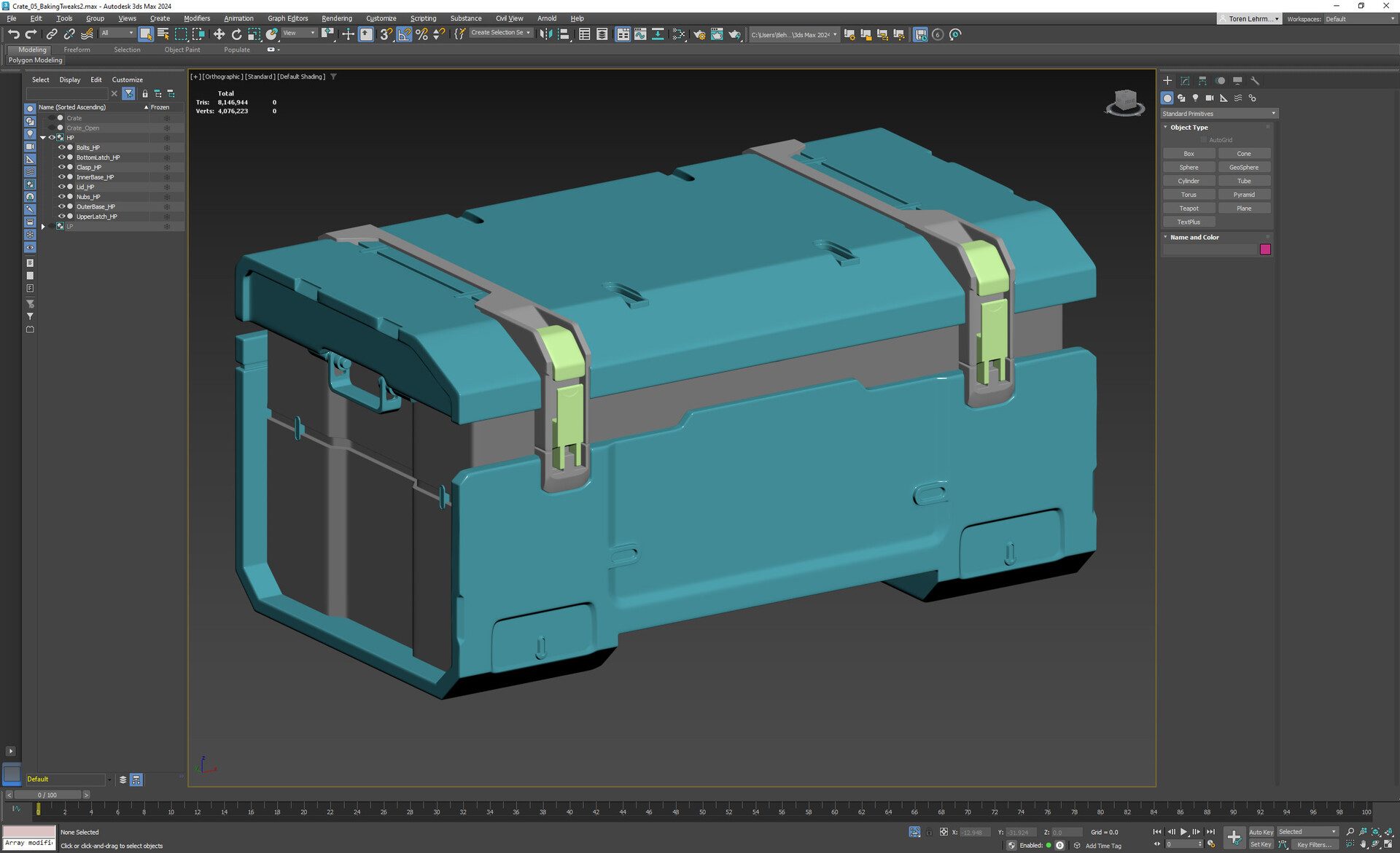 Sci-Fi Crate: 3DS Max Viewport - High Poly