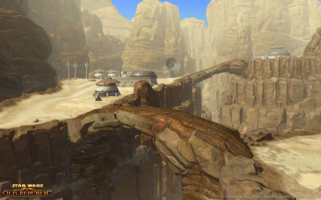 Star Wars: The Old Republic: Tatooine - Exterior terrain sculpting and asset placement.