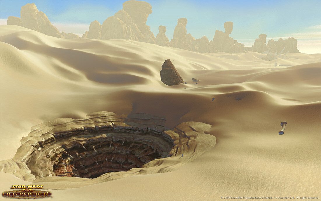 Star Wars: The Old Republic: Tatooine - Exterior terrain sculpting and asset placement.