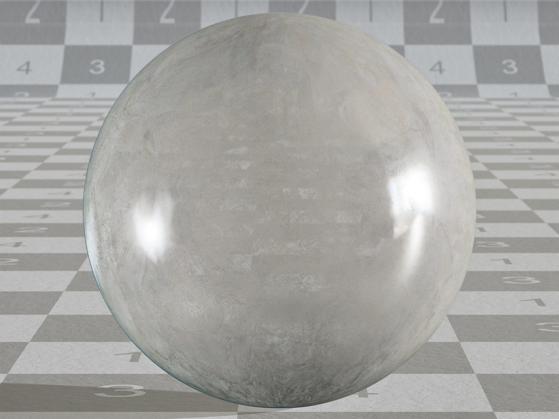 Substrate Material Studies: Dirty Glass (with checker background for better refraction analysis)